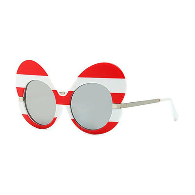 Red Stripe Butterfly Glasses - Done by Lemon Sunglasses