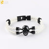 CSJA Skull Leather Bracelet for Men Black Skeleton Bracelets Multilayer Pirate Jewelry Pulseras Fashion Braided Wristband P022 - Done by Lemon 